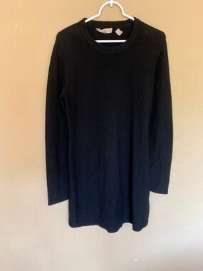 Black 100% Cashmere Long Sleeve Sweater Dress by Inhabit Casual EUC Size Medium